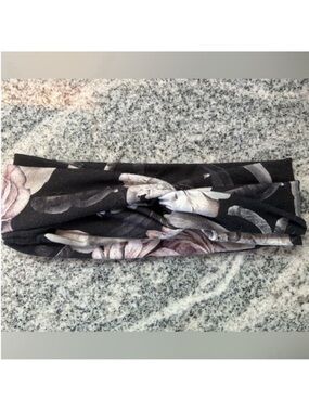 Headbands of Hope Black Floral Twist Headband thick hair accessory